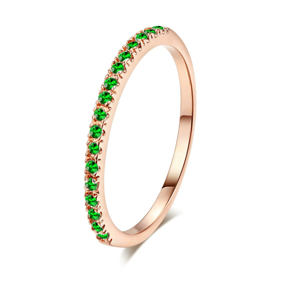 Wholesale Women's Simple Geometric Zircon Microembedded Rose Goldplated Copper Ring