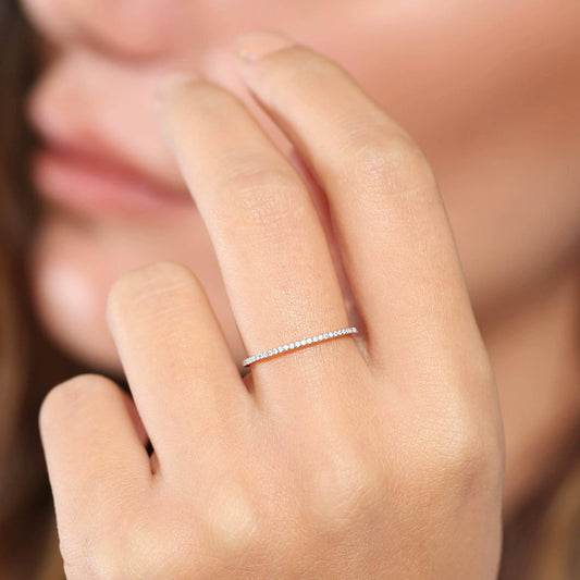 Wholesale Women's Simple Geometric Zircon Microembedded Rose Goldplated Copper Ring
