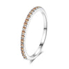 Wholesale Women's Simple Geometric Zircon Microembedded Rose Goldplated Copper Ring