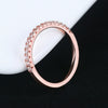 Wholesale Women's Simple Geometric Zircon Microembedded Rose Goldplated Copper Ring