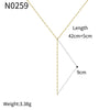 Wholesale Women's Simple Geometric Zircon Yshaped Necklace Copper Plated With Real Gold Electroplating Jewelry