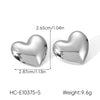 Wholesale Women's Simple Glossy Heartshaped Geometric Stainless Steel Polished Earrings