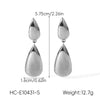 Wholesale Women's Simple Glossy Heartshaped Geometric Stainless Steel Polished Earrings