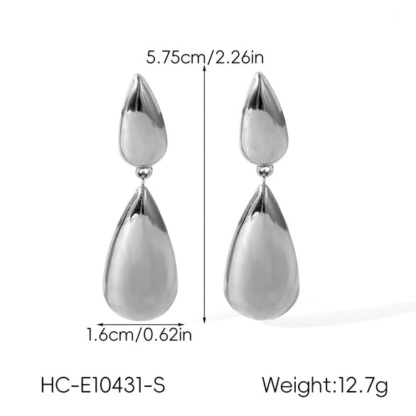 Wholesale Women's Simple Glossy Heartshaped Geometric Stainless Steel Polished Earrings