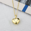 Wholesale Women's Simple Gold Plated Copper Hollow Heart Shaped Open Pendant Necklace With O Chain