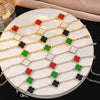 Wholesale Women's Simple Gold Plated Copper Microinlaid Leaf And Flower Bracelet Jewelry