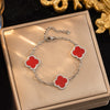 Wholesale Women's Simple Gold Plated Copper Microinlaid Leaf And Flower Bracelet Jewelry