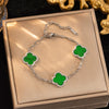 Wholesale Women's Simple Gold Plated Copper Microinlaid Leaf And Flower Bracelet Jewelry