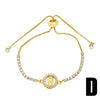 Wholesale Women's Simple Goldplated Copper Heart Shape Pendant Bracelet