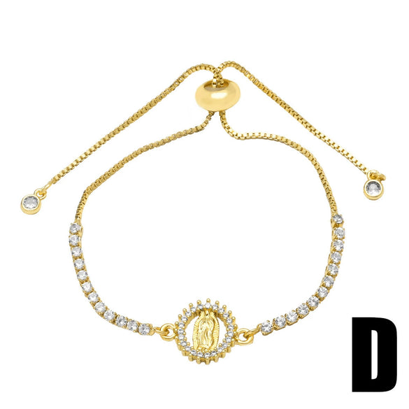 Wholesale Women's Simple Goldplated Copper Heart Shape Pendant Bracelet