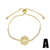 Wholesale Women's Simple Goldplated Copper Heart Shape Pendant Bracelet