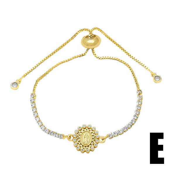 Wholesale Women's Simple Goldplated Copper Heart Shape Pendant Bracelet