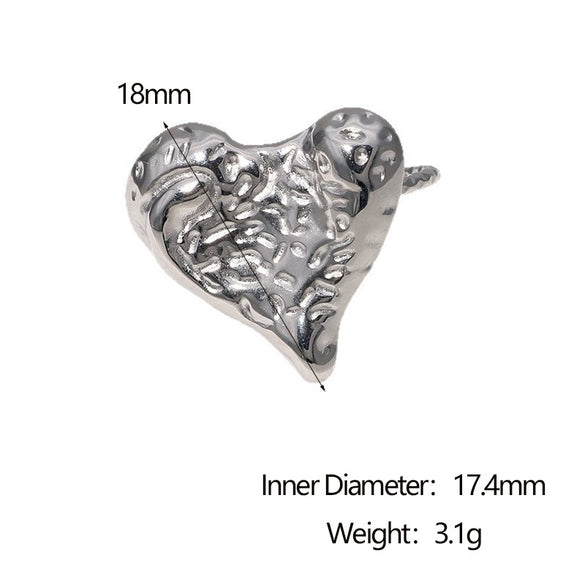 Wholesale Women's Simple Heart Shape Stainless Steel Electroplated Ring Hand Jewelry