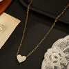 Wholesale Women's Simple Heartshaped 14K Goldplated Gold Inlaid Titanium Steel Necklace Jewelry