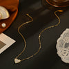Wholesale Women's Simple Heartshaped 14K Goldplated Gold Inlaid Titanium Steel Necklace Jewelry