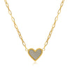 Wholesale Women's Simple Heartshaped 14K Goldplated Gold Inlaid Titanium Steel Necklace Jewelry