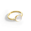 Wholesale Women's Simple Hemispherical Natural Stone Copper Ring With Geometric Pattern And Gold Inlaid Jewelry