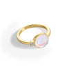 Wholesale Women's Simple Hemispherical Natural Stone Copper Ring With Geometric Pattern And Gold Inlaid Jewelry