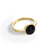 Wholesale Women's Simple Hemispherical Natural Stone Copper Ring With Geometric Pattern And Gold Inlaid Jewelry