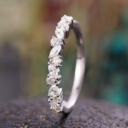 Wholesale Women's Simple Highend Niche Brass Zircon Geometric Ring Jewelry