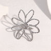 Wholesale Women's Simple Hollow Flower Electroplated Stainless Steel Ring Hand Jewelry