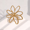 Wholesale Women's Simple Hollow Flower Electroplated Stainless Steel Ring Hand Jewelry