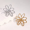 Wholesale Women's Simple Hollow Flower Electroplated Stainless Steel Ring Hand Jewelry