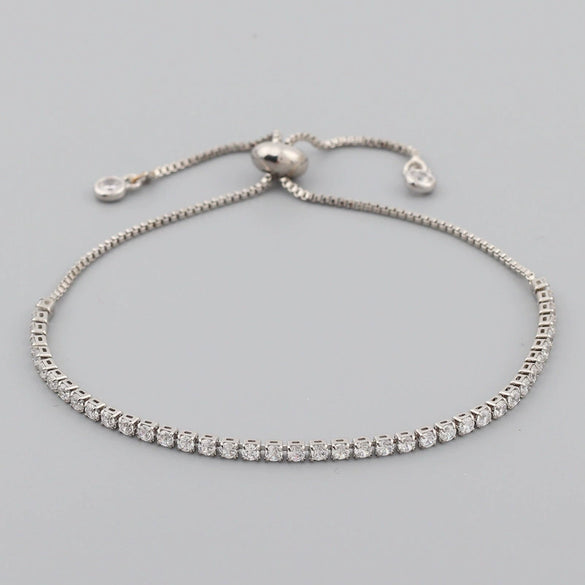 Wholesale Women's Simple Inlaid Zircon Copper Bracelet