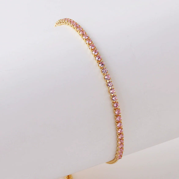 Wholesale Women's Simple Inlaid Zircon Copper Bracelet