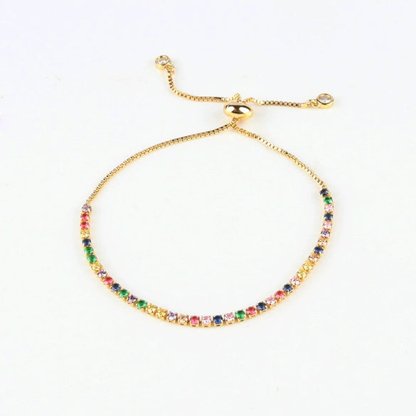 Wholesale Women's Simple Inlaid Zircon Copper Bracelet