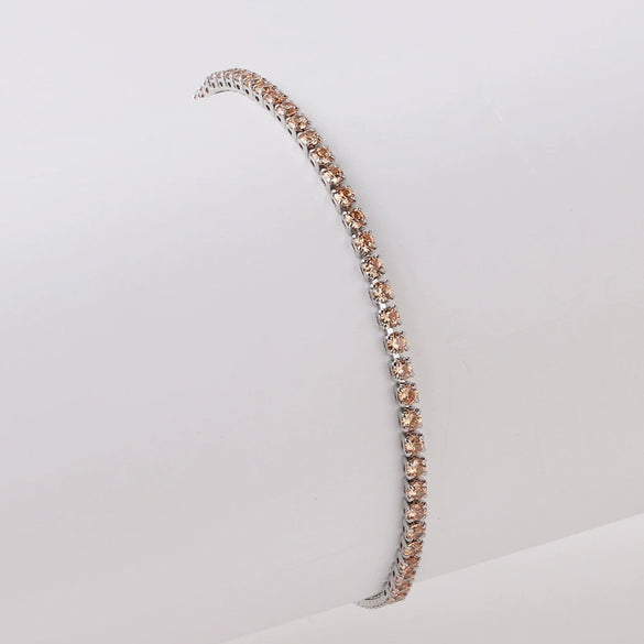 Wholesale Women's Simple Inlaid Zircon Copper Bracelet