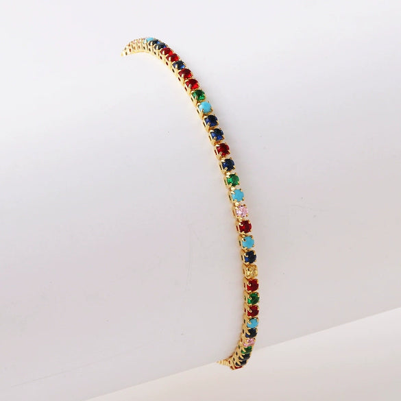 Wholesale Women's Simple Inlaid Zircon Copper Bracelet