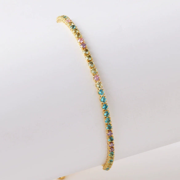 Wholesale Women's Simple Inlaid Zircon Copper Bracelet