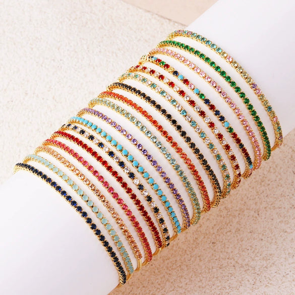 Wholesale Women's Simple Inlaid Zircon Copper Bracelet