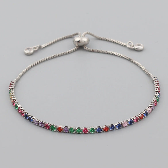 Wholesale Women's Simple Inlaid Zircon Copper Bracelet