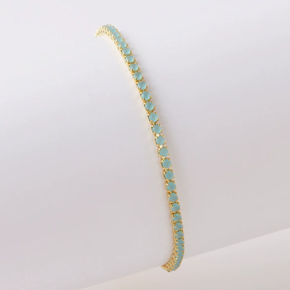 Wholesale Women's Simple Inlaid Zircon Copper Bracelet