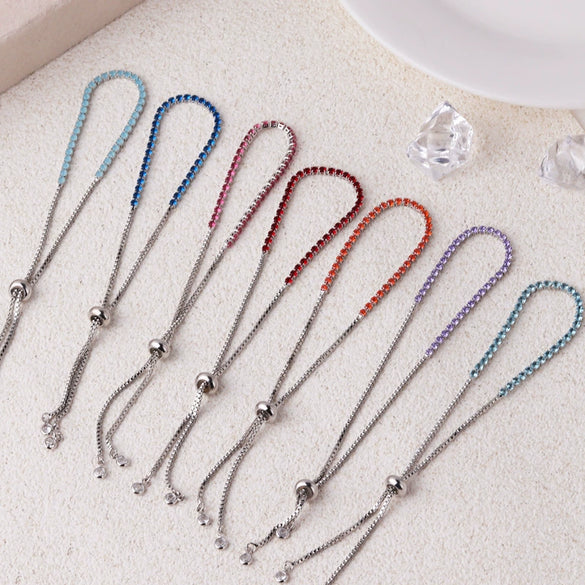 Wholesale Women's Simple Inlaid Zircon Copper Bracelet
