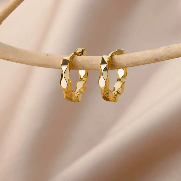 Wholesale Women's Simple Ins Style Ear Piercing Earrings Copper Gold Plated With Artificial And Semiprecious Stones Electroplated