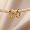 Wholesale Women's Simple Ins Style Ear Piercing Earrings Copper Gold Plated With Artificial And Semiprecious Stones Electroplated