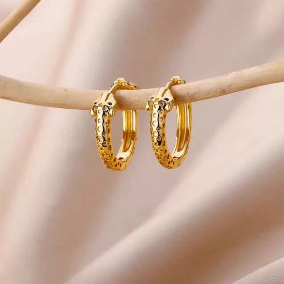 Wholesale Women's Simple Ins Style Ear Piercing Earrings Copper Gold Plated With Artificial And Semiprecious Stones Electroplated