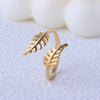 Wholesale Women's Simple Leaf Shaped Titanium Steel Ring With Electroplating Non Fading And Opening Design