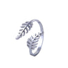 Wholesale Women's Simple Leaf Shaped Titanium Steel Ring With Electroplating Non Fading And Opening Design