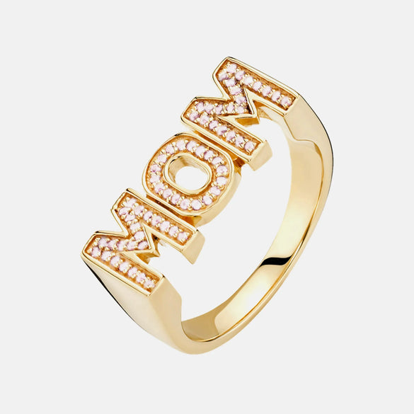Wholesale Women's Simple Letter Zircon Copper Electroplated Ring Jewelry