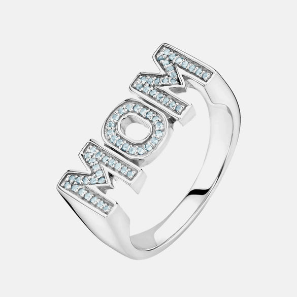 Wholesale Women's Simple Letter Zircon Copper Electroplated Ring Jewelry