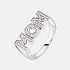 Wholesale Women's Simple Letter Zircon Copper Electroplated Ring Jewelry