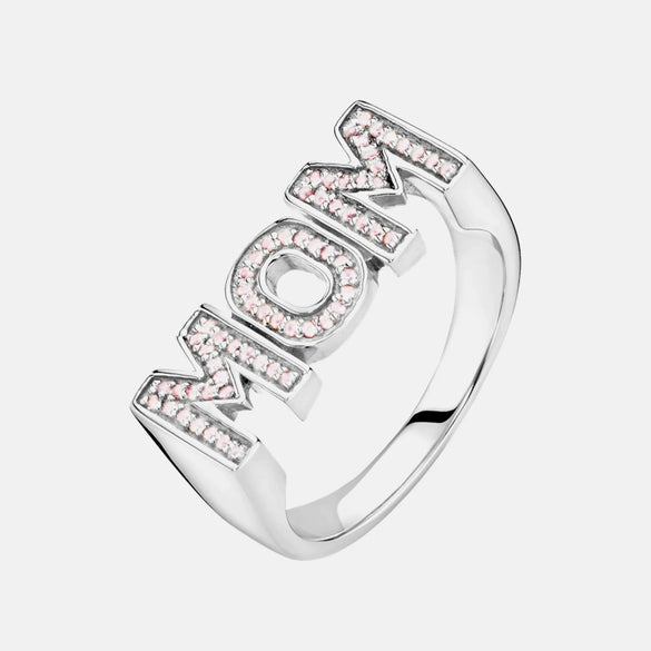 Wholesale Women's Simple Letter Zircon Copper Electroplated Ring Jewelry