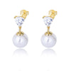 Wholesale Women's Simple Light Luxury Geometric Heartshaped Sterling Silver Zircon Earrings Inlaid With Pearls