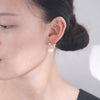Wholesale Women's Simple Light Luxury Geometric Heartshaped Sterling Silver Zircon Earrings Inlaid With Pearls