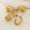 Wholesale Women's Simple Light Luxury Geometric Titanium Steel Zirconia Stud Earrings