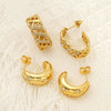 Wholesale Women's Simple Light Luxury Geometric Titanium Steel Zirconia Stud Earrings